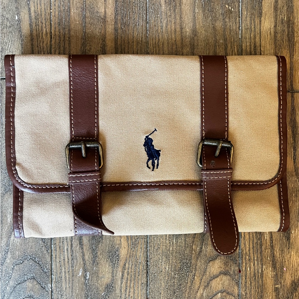 POLO Brown and Tan Canvas Men's Bag